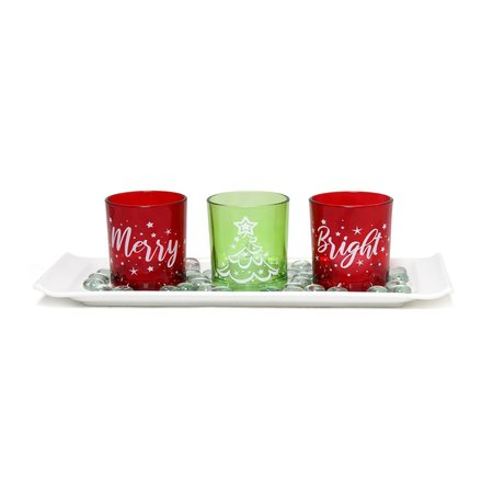 ELEGANT DESIGNS Merry & Bright Christmas Candle Set of 3 HG5000-GAR